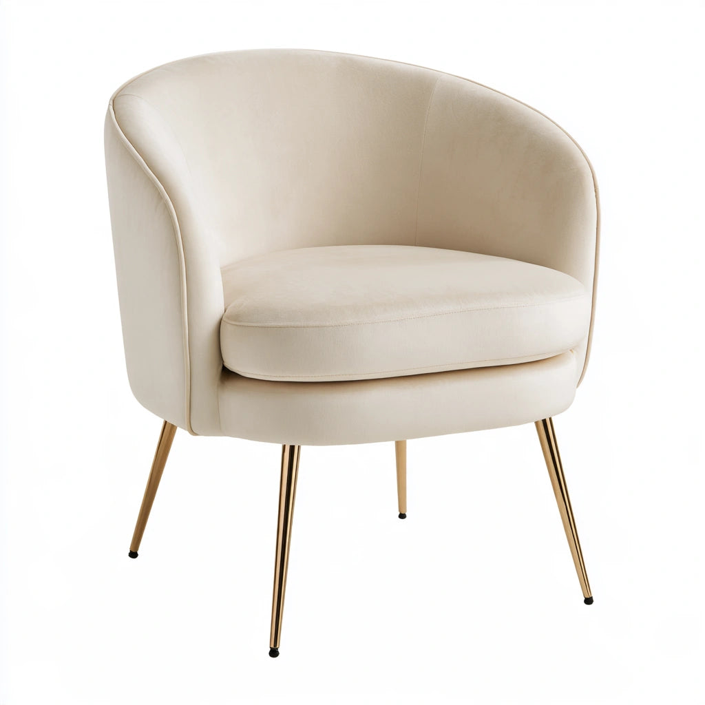 Fauteuil d'appoint aux lignes épurées, coloris beige