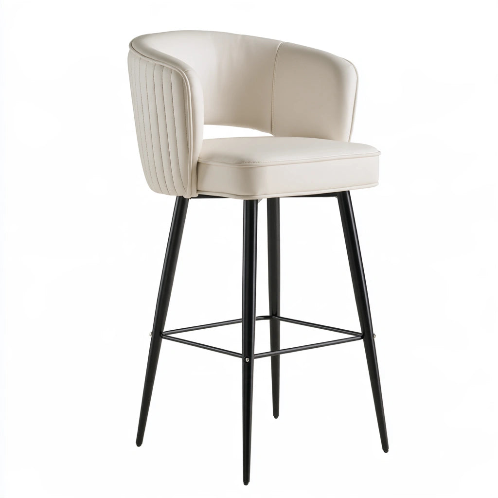 Tabouret de bar aux lignes épurées, coloris gris