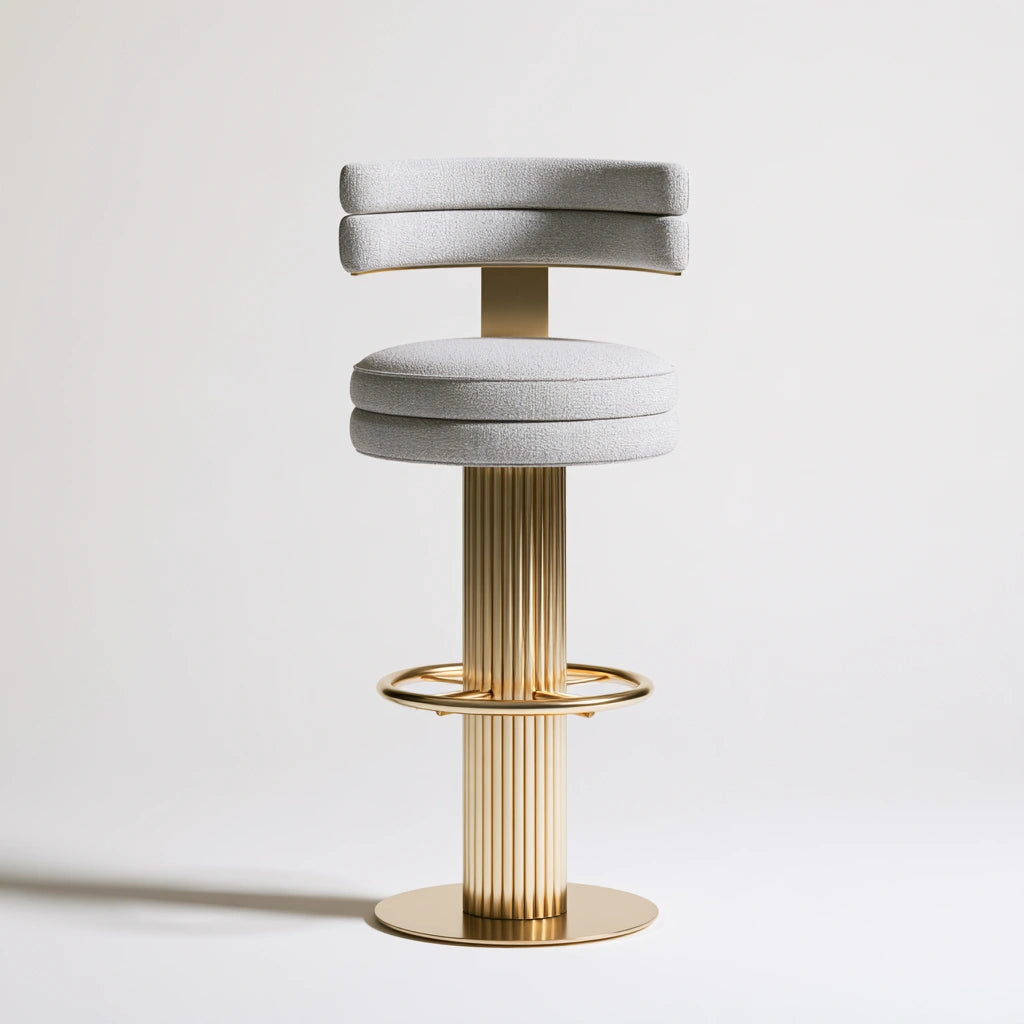 Tabouret de bar aux lignes épurées, coloris gris