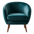Fauteuil d'appoint en velours, coloris bleu pétrole