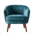 Fauteuil d'appoint en velours, coloris bleu pétrole
