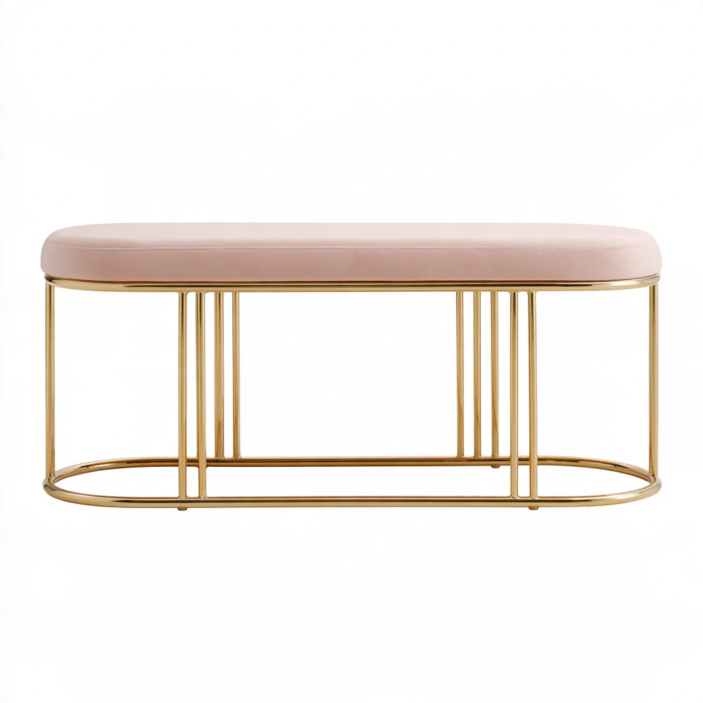 Banc décoratif aux lignes épurées, coloris gris