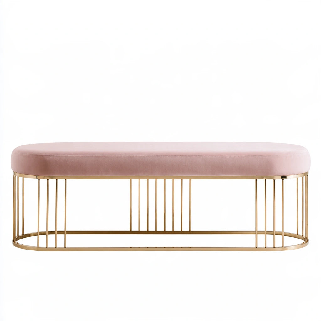 Banc décoratif aux lignes épurées, coloris gris
