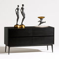Commode à tiroirs aux lignes épurées, coloris noir et blanc