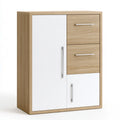 Meuble de rangement en bois finition chêne, coloris brun clair