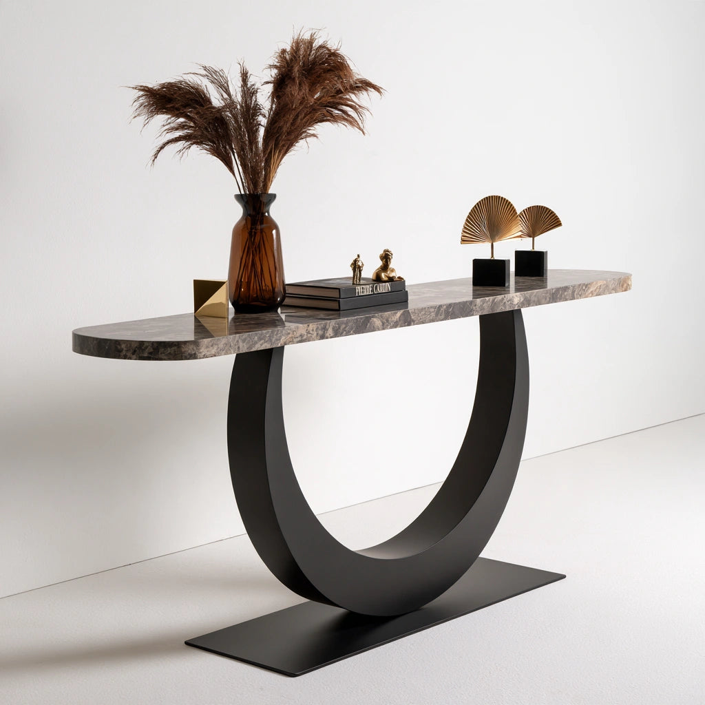 Console d'entrée aux lignes épurées, coloris gris